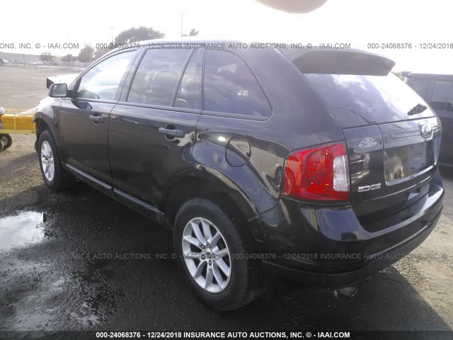 2FMDK3GC8DBC92350 - 2013 FORD EDGE SE BLACK photo 3