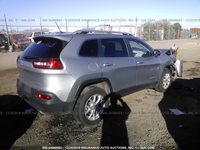 1C4PJMCS4FW562246 - 2015 JEEP CHEROKEE LATITUDE SILVER photo 4