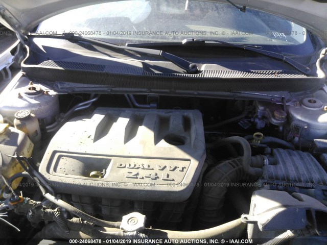 1C3CC5FB6AN214235 - 2010 CHRYSLER SEBRING LIMITED SILVER photo 10