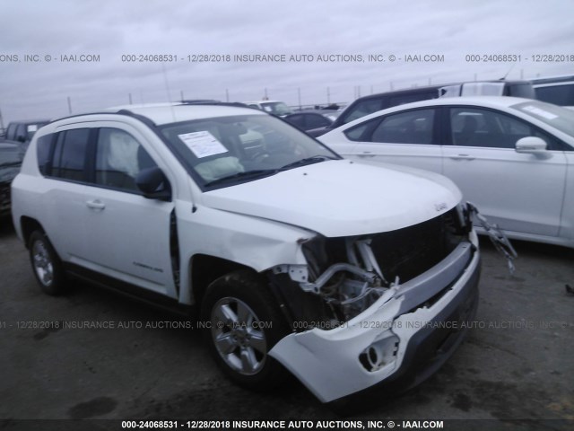 1C4NJCBAXED731545 - 2014 JEEP COMPASS SPORT WHITE photo 1