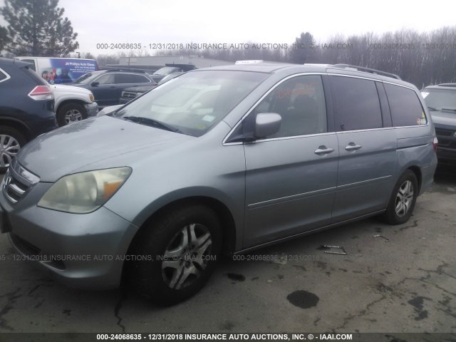 5FNRL38765B037600 - 2005 HONDA ODYSSEY EXL Light Blue photo 2