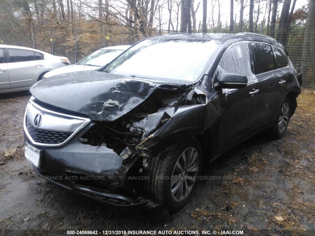 5FRYD4H43EB044636 - 2014 ACURA MDX TECHNOLOGY GRAY photo 2