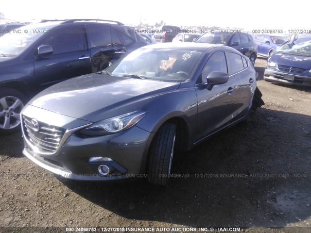 JM1BM1V39E1189352 - 2014 MAZDA 3 TOURING GRAY photo 2