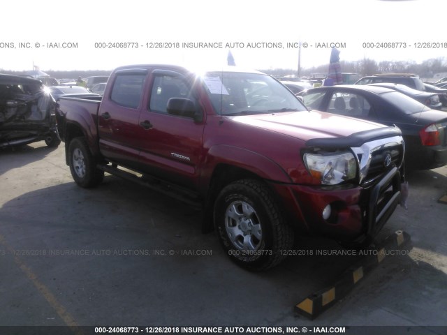 5TELU42N18Z522746 - 2008 TOYOTA TACOMA DOUBLE CAB RED photo 1