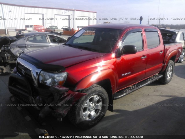 5TELU42N18Z522746 - 2008 TOYOTA TACOMA DOUBLE CAB RED photo 2