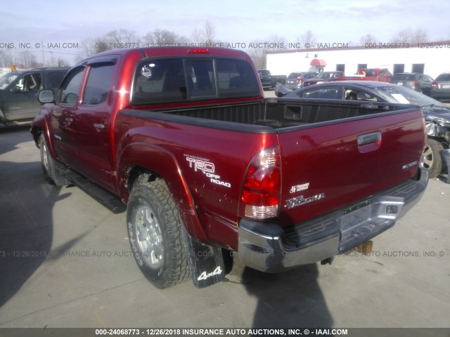 5TELU42N18Z522746 - 2008 TOYOTA TACOMA DOUBLE CAB RED photo 3