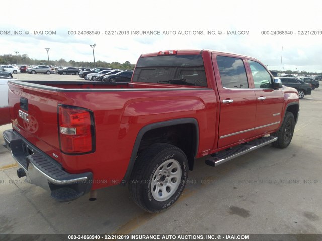 3GTU2VEC2EG240424 - 2014 GMC SIERRA K1500 SLT RED photo 4