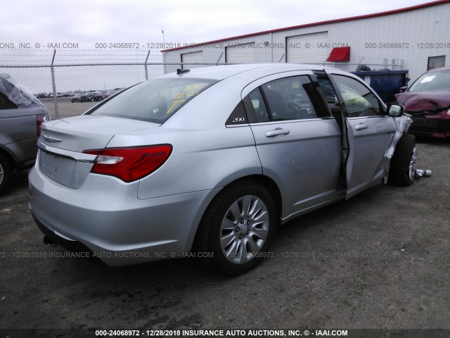 1C3CCBAB4CN296068 - 2012 CHRYSLER 200 LX SILVER photo 4