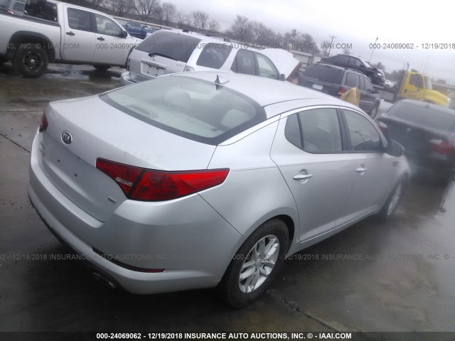 KNAGM4A73D5351352 - 2013 KIA OPTIMA SILVER photo 4