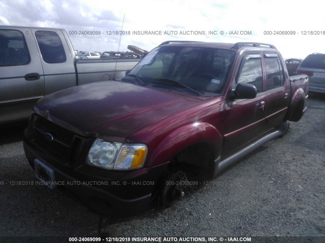 1FMZU67K35UA77690 - 2005 FORD EXPLORER SPORT TR  BURGUNDY photo 2