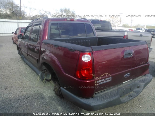 1FMZU67K35UA77690 - 2005 FORD EXPLORER SPORT TR  BURGUNDY photo 3