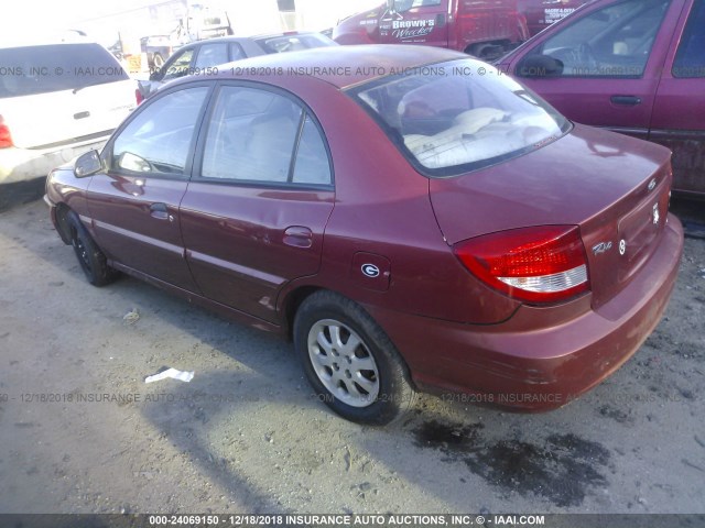 KNADC125136242432 - 2003 KIA RIO RED photo 3