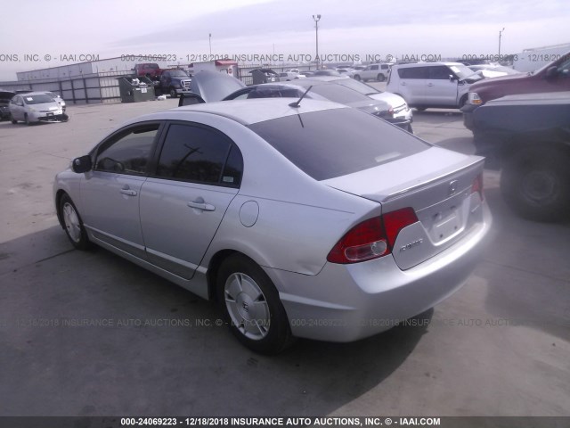 JHMFA362X6S008216 - 2006 HONDA CIVIC HYBRID SILVER photo 3