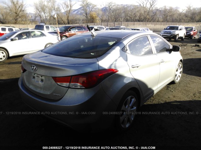 KMHDH4AE6DU858109 - 2013 HYUNDAI ELANTRA GLS/LIMITED SILVER photo 4