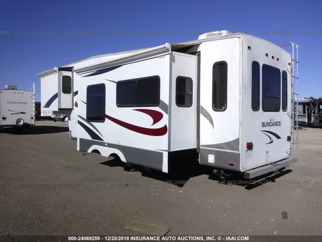 5SFGF29297E001770 - 2007 HEARTLAND SUNDANCE 5TH WHEEL  Білий фото 3