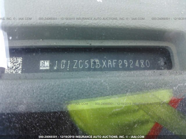 1G1ZC5EBXAF292480 - 2010 CHEVROLET MALIBU 1LT BLUE photo 9