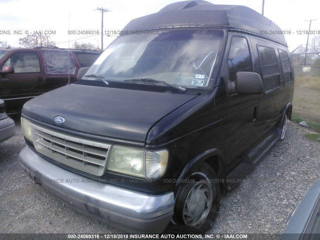 1FDEE14H6SHC02192 - 1995 FORD ECONOLINE E150 VAN BLACK photo 2