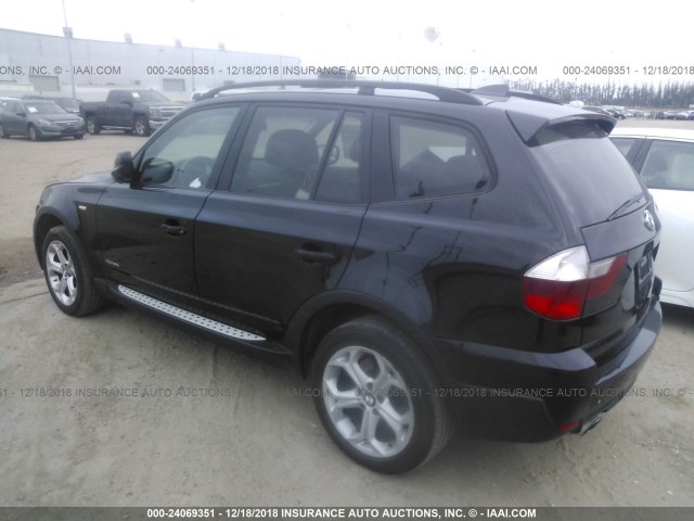 WBXPC9C48AWJ35267 - 2010 BMW X3 XDRIVE30I BLACK photo 3