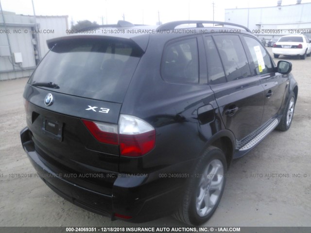 WBXPC9C48AWJ35267 - 2010 BMW X3 XDRIVE30I BLACK photo 4