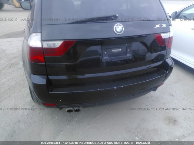 WBXPC9C48AWJ35267 - 2010 BMW X3 XDRIVE30I BLACK photo 6