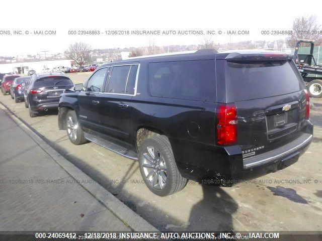 1GNSKKKCXFR628066 - 2015 CHEVROLET SUBURBAN K1500 LTZ BLACK photo 3