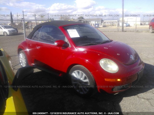 3VWRF31Y68M409296 - 2008 VOLKSWAGEN NEW BEETLE CONVERTIBLE SE RED photo 1