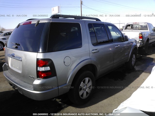 1FMEU73E58UA10629 - 2008 FORD EXPLORER XLT SILVER photo 4