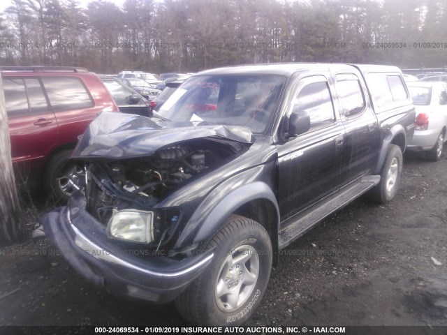 5TEGN92N93Z201333 - 2003 TOYOTA TACOMA DOUBLE CAB PRERUNNER BLACK photo 2