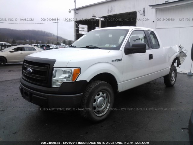 1FTEX1EM0EKD92766 - 2014 FORD F150 SUPER CAB WHITE photo 2