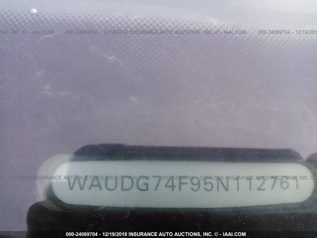 WAUDG74F95N112761 - 2005 AUDI A6 3.2 QUATTRO BLACK photo 9