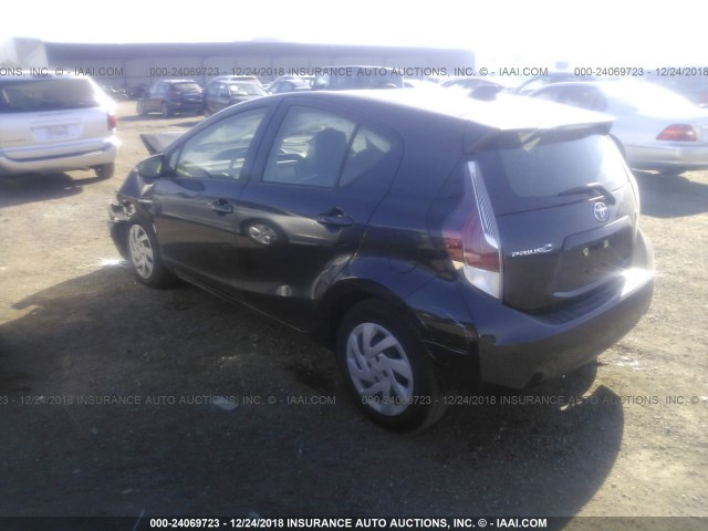 JTDKDTB39F1586741 - 2015 TOYOTA PRIUS C BLACK photo 3