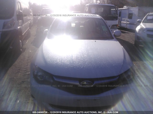 JF1GE6A68BH516980 - 2011 SUBARU IMPREZA 2.5I WHITE photo 6