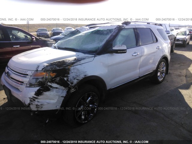 1FMHK8F87BGA25007 - 2011 FORD EXPLORER LIMITED WHITE photo 2