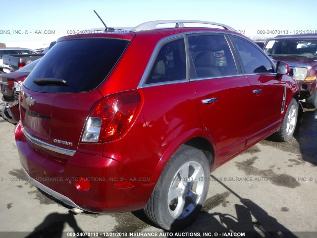 3GNAL4EK6ES580441 - 2014 CHEVROLET CAPTIVA LTZ RED photo 4