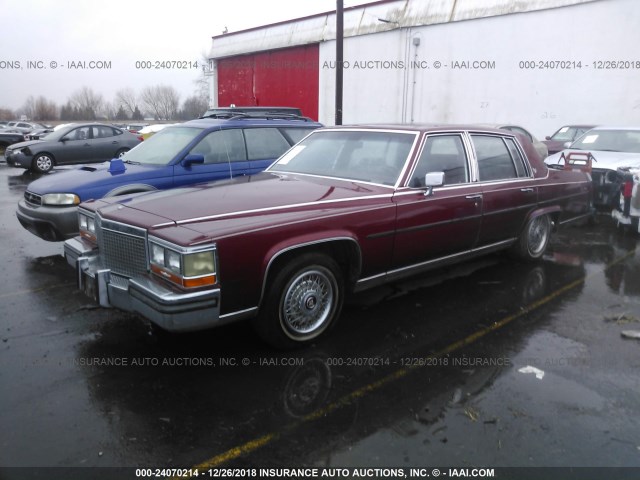 1G6DW51Y7J9704875 - 1988 CADILLAC BROUGHAM RED photo 2