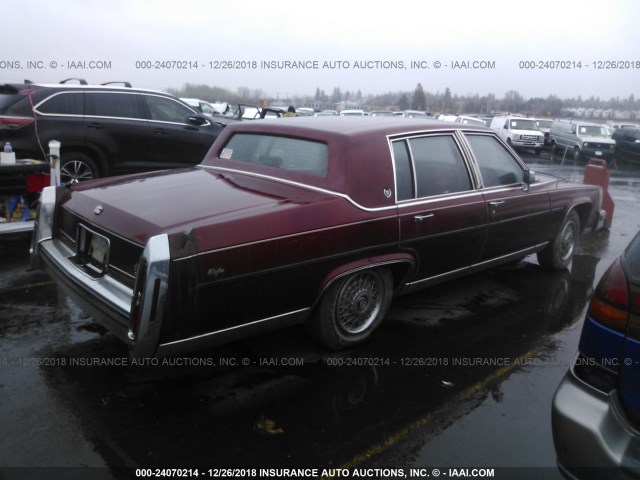 1G6DW51Y7J9704875 - 1988 CADILLAC BROUGHAM RED photo 4