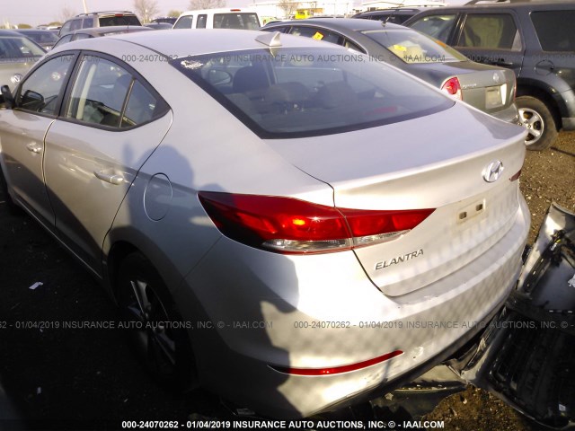 5NPD84LF1HH190665 - 2017 HYUNDAI ELANTRA SE/VALUE/LIMITED SILVER photo 3