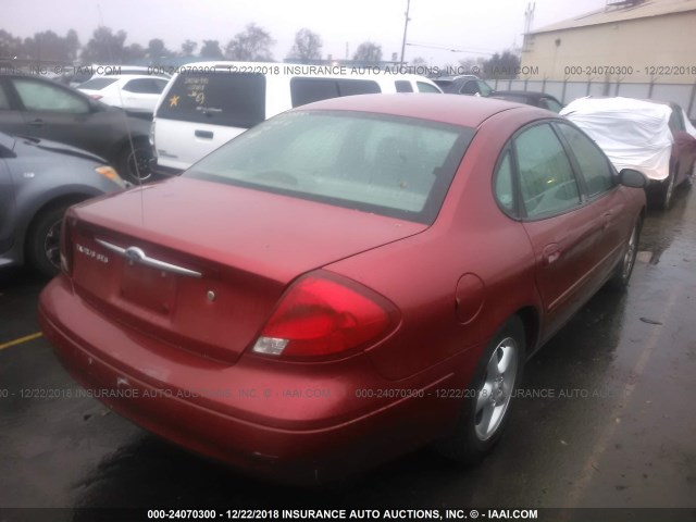 1FAFP55U4YG245410 - 2000 FORD TAURUS SES RED photo 4