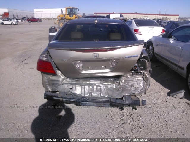 JHMCN36456C000687 - 2006 HONDA ACCORD HYBRID GOLD photo 6