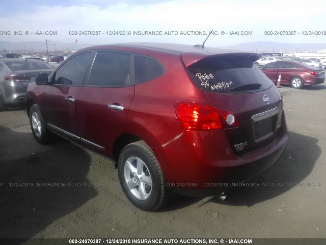 JN8AS5MT7CW288671 - 2012 NISSAN ROGUE S/SV RED photo 3