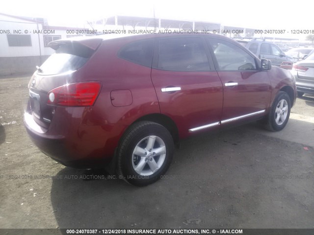 JN8AS5MT7CW288671 - 2012 NISSAN ROGUE S/SV RED photo 4