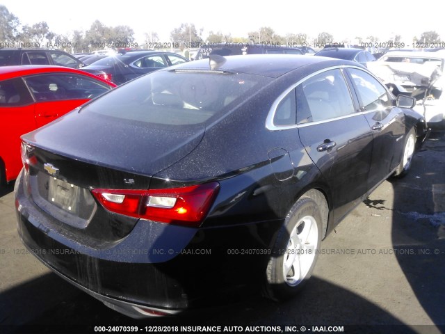 1G1ZB5ST2GF328347 - 2016 CHEVROLET MALIBU LS BLACK photo 4