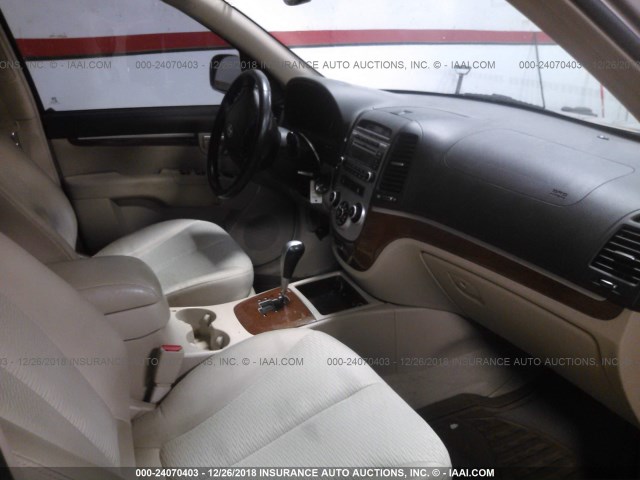 5NMSH13E87H102087 - 2007 HYUNDAI SANTA FE SE/LIMITED BROWN photo 5