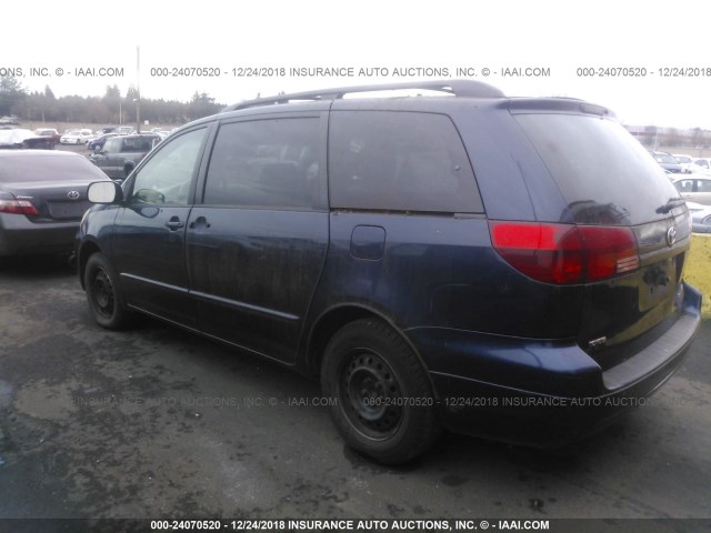 5TDZA23CX4S015744 - 2004 TOYOTA SIENNA CE/LE BLUE photo 3