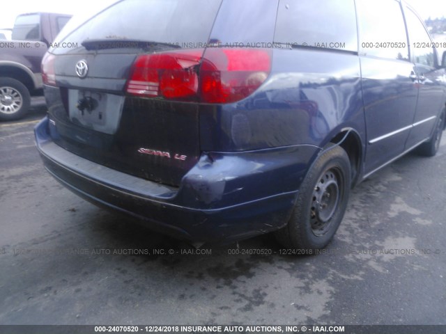 5TDZA23CX4S015744 - 2004 TOYOTA SIENNA CE/LE BLUE photo 6