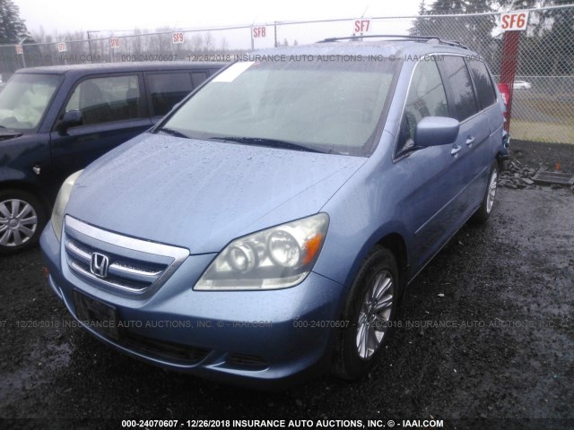 5FNRL38786B085939 - 2006 HONDA ODYSSEY EXL BLUE photo 2