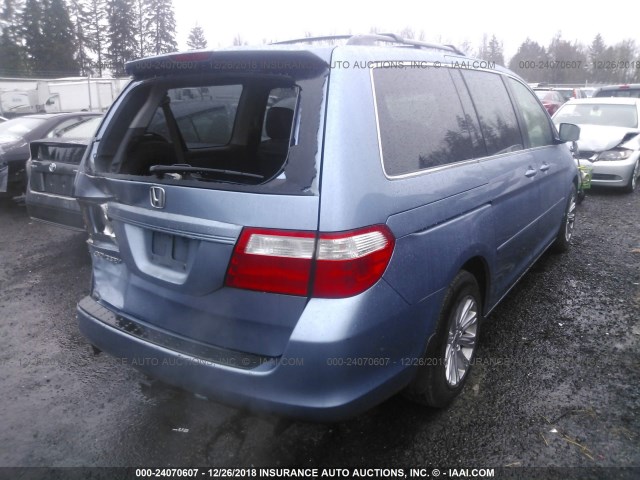 5FNRL38786B085939 - 2006 HONDA ODYSSEY EXL BLUE photo 4