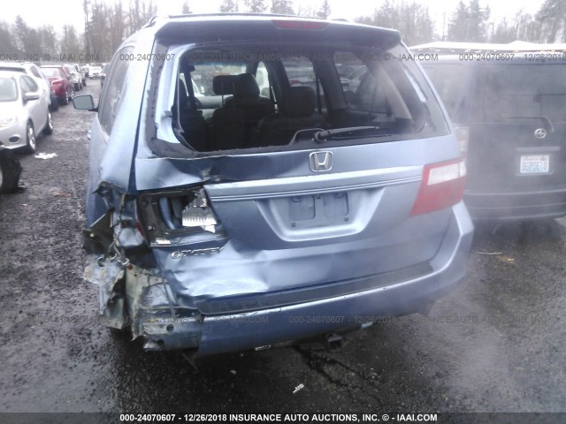 5FNRL38786B085939 - 2006 HONDA ODYSSEY EXL BLUE photo 6