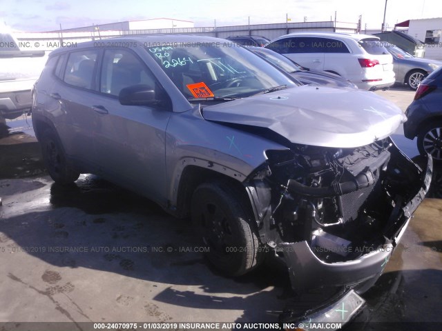 3C4NJCAB9JT250734 - 2018 JEEP COMPASS SPORT SILVER photo 1