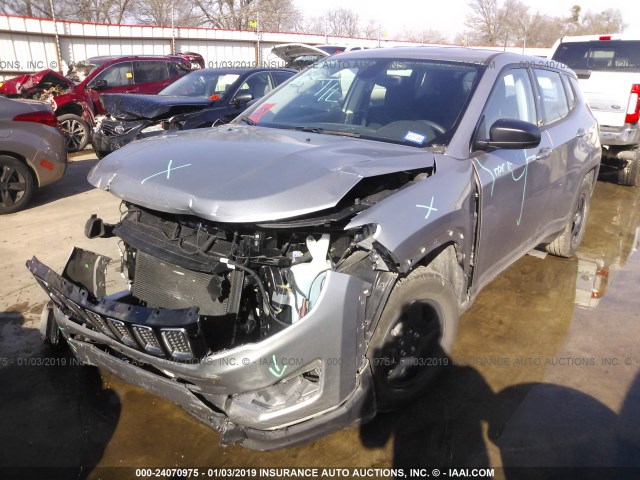 3C4NJCAB9JT250734 - 2018 JEEP COMPASS SPORT SILVER photo 2